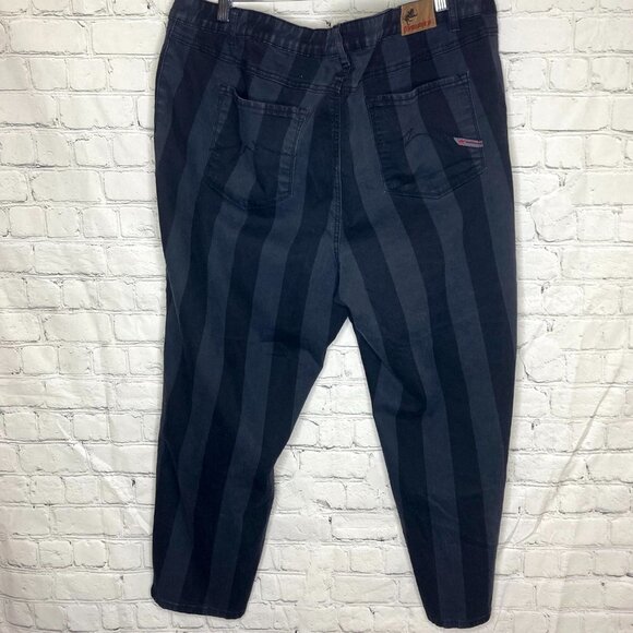 Parasuco black and blue/grey striped ankle jeans - Picture 2 of 5
